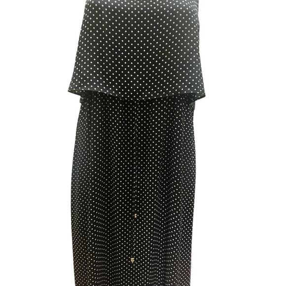 Ivanka Trump Women’s Printed Georgette Maxi Dress – Black & White Polka Dot Sz6. - Picture 4 of 7